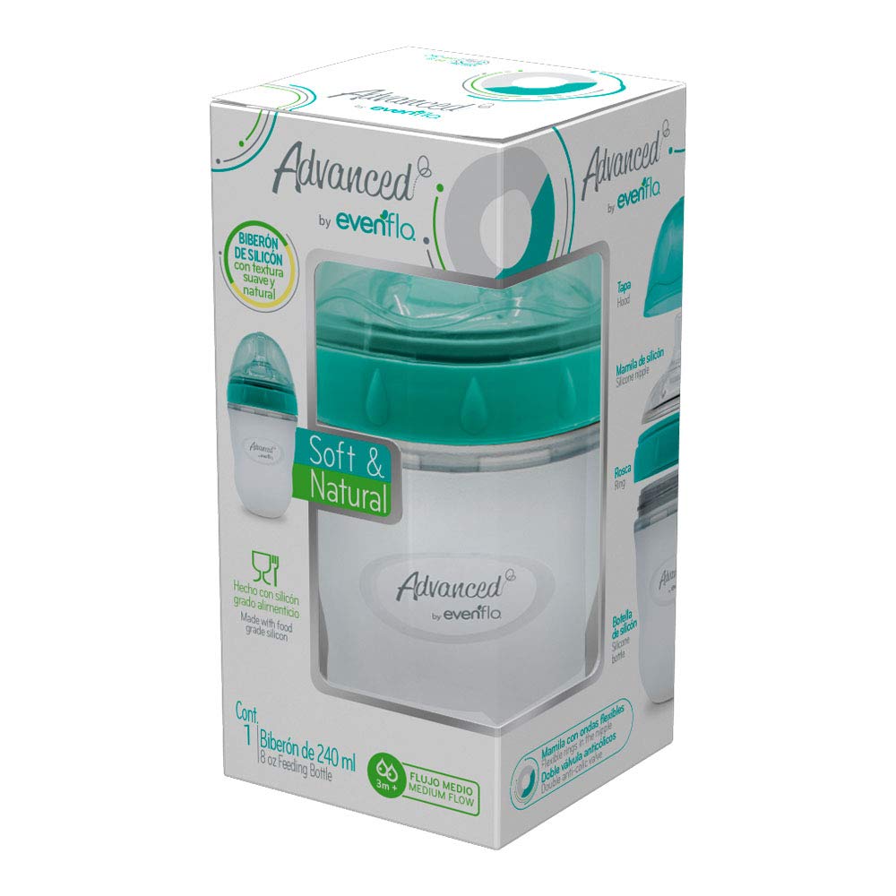Biberón Evenflo Soft & Natural Silicón Teal para Niños