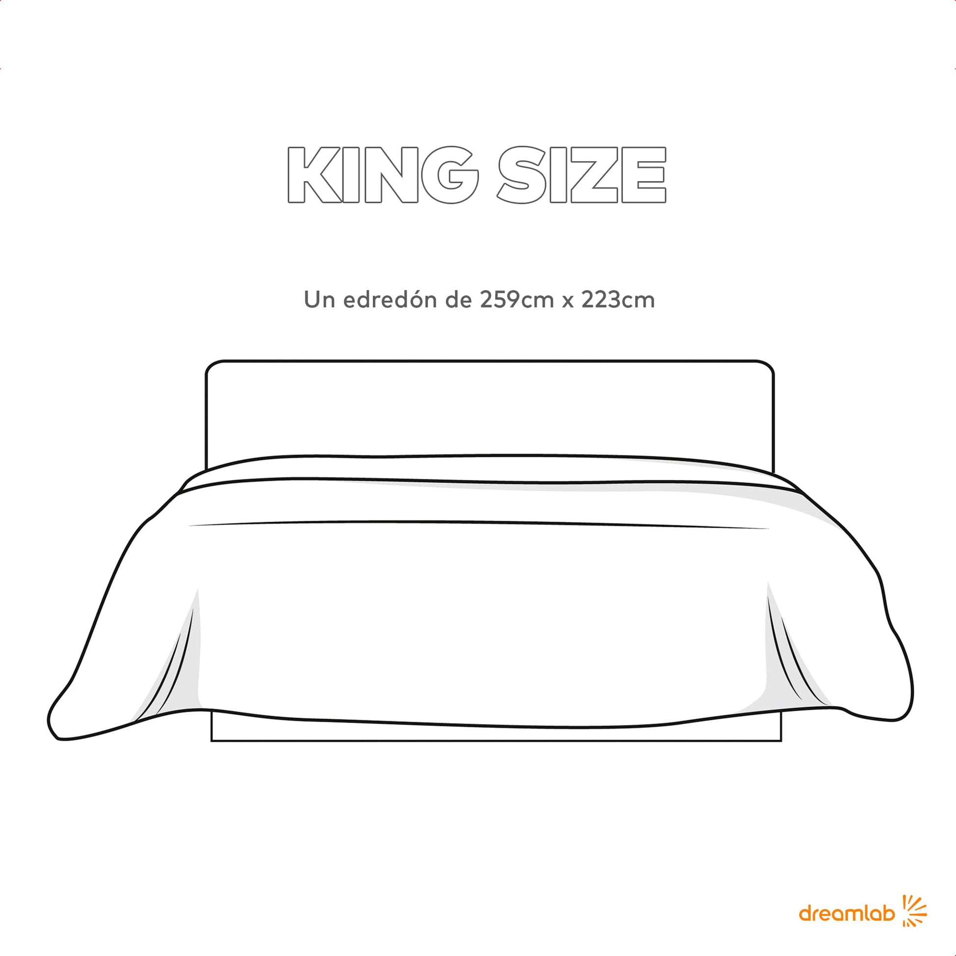 Edredón Dreamlab Grafito Blanco Hipoalergénico King Size con Relleno de Microfibras para Toda Estación