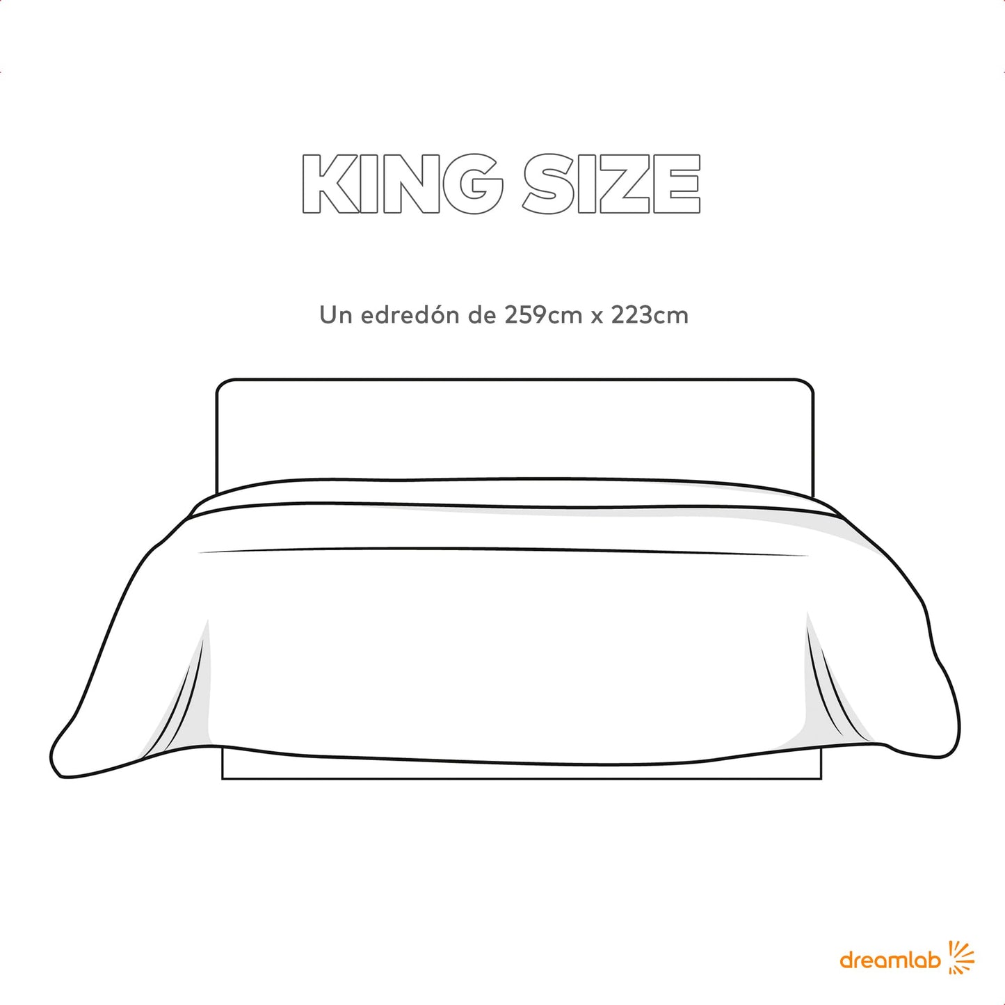 Edredón Dreamlab Azul Mezc. Jaspeado Acolchado Hipoalergénico King Size