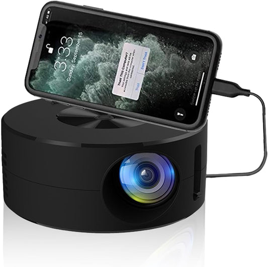 HURRISE Mini Proyector LED, Proyector HD 1080p, Proyector de Películas, Altavoz Incorporado, con la Misma Función de Pantalla, Compatible con Android/IOS/Portátil/XBox/PS5/TV Stick/HDMI/USB/IR