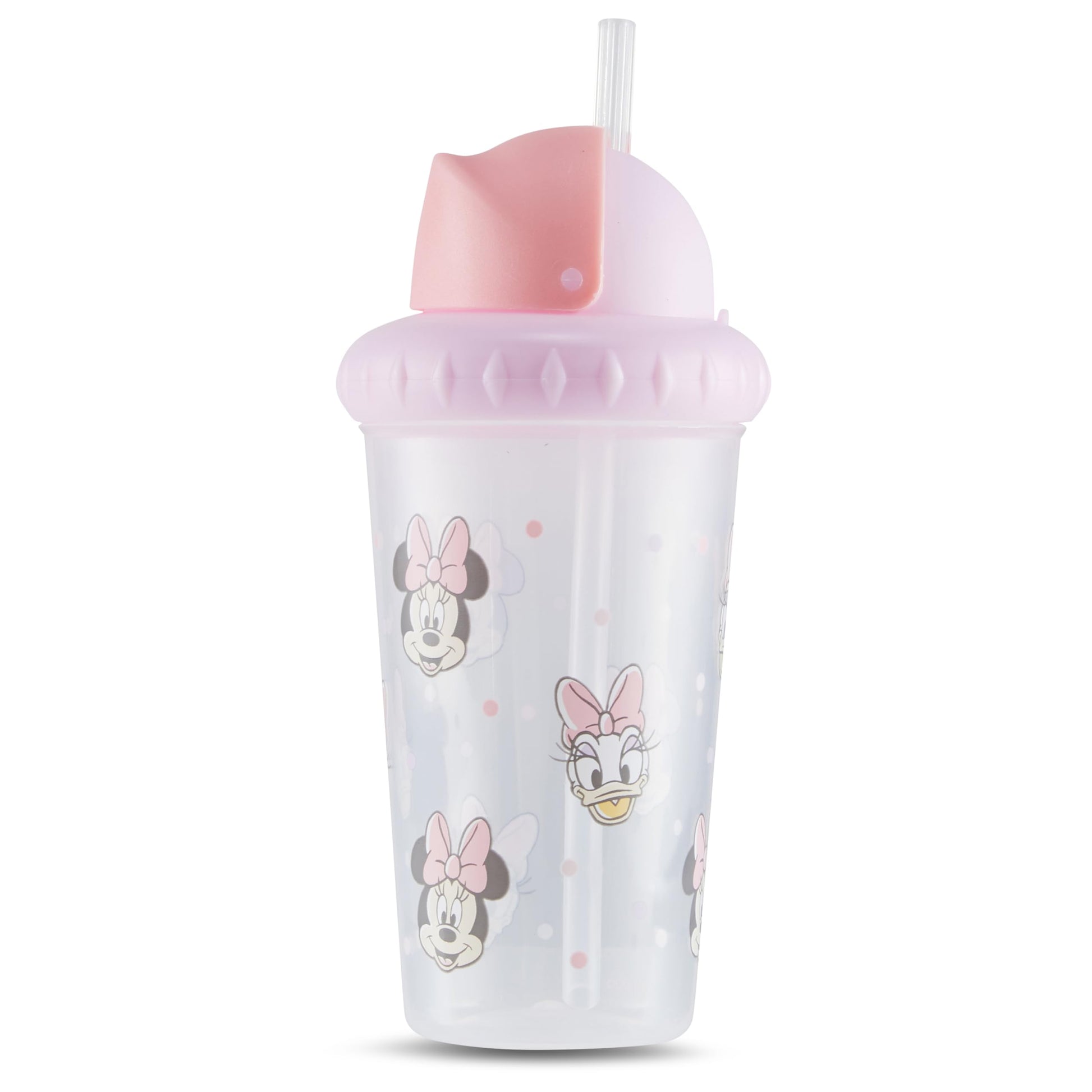 Disney - Vasos para sorbos para niños y niñas, paquete de dos tazas para sorber de 10 onzas, con popote y tapa, botella de agua de viaje duradera a prueba de fugas para niños pequeños