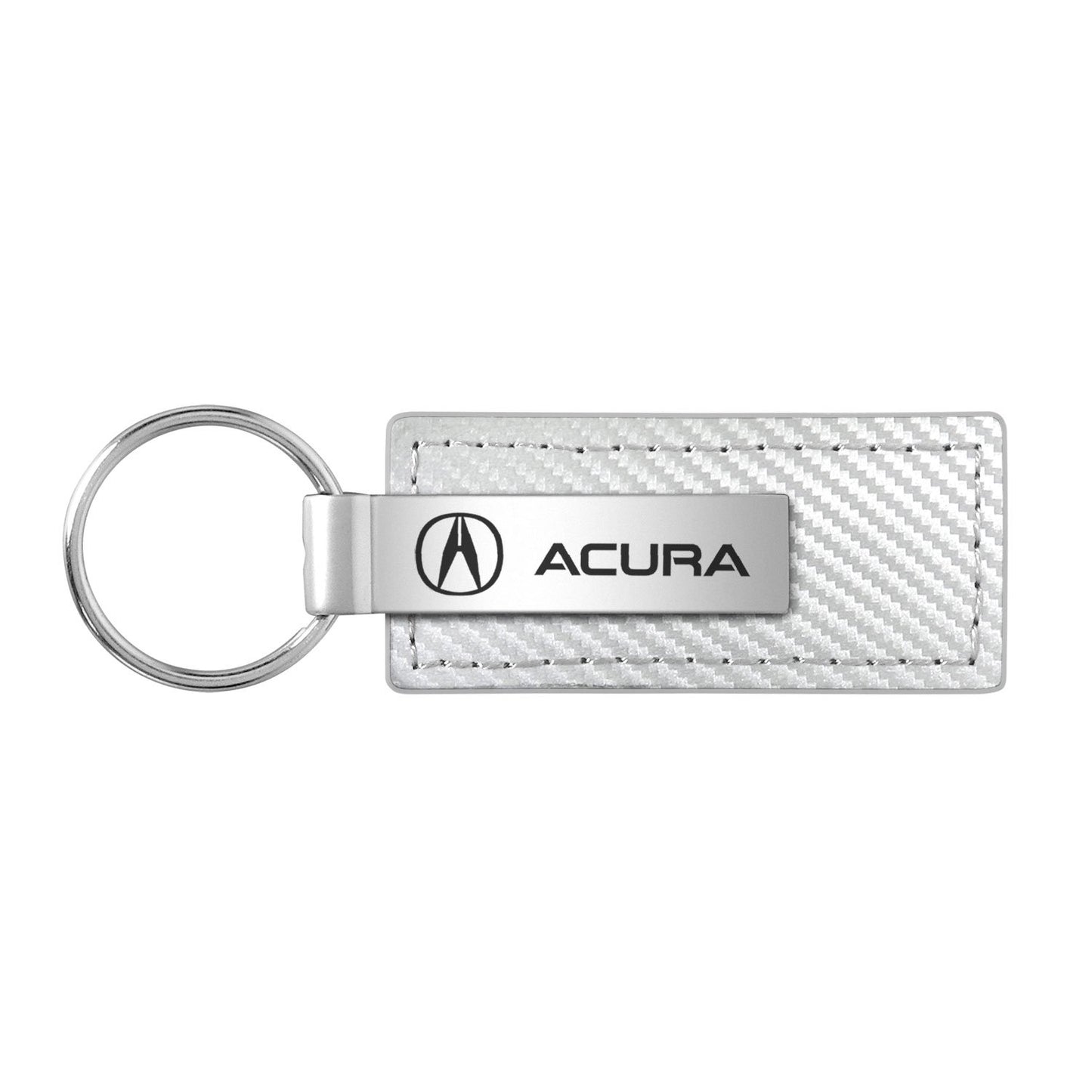 Acura Logo en color blanco de fibra de carbono textura piel Clave Cadena