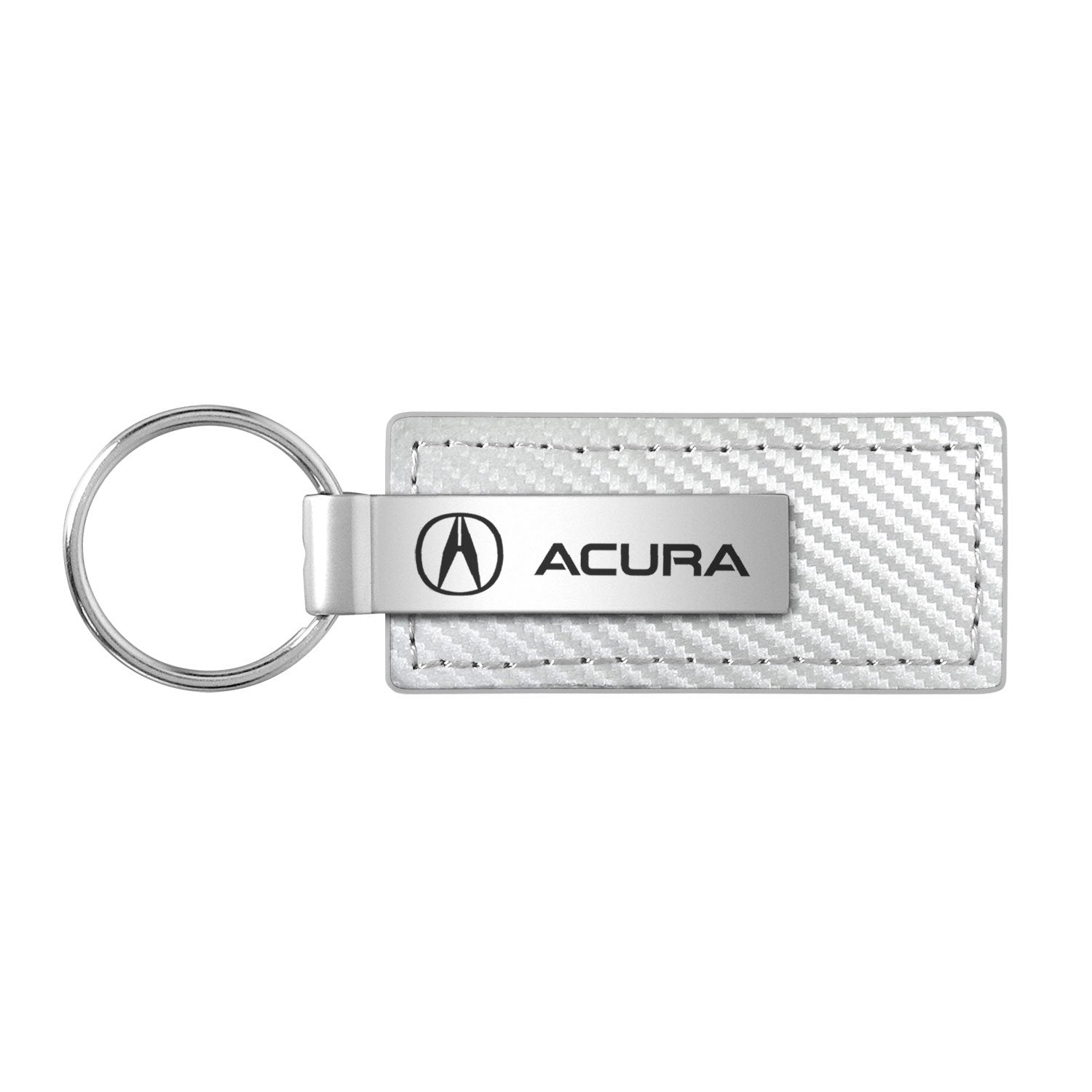 Acura Logo en color blanco de fibra de carbono textura piel Clave Cadena