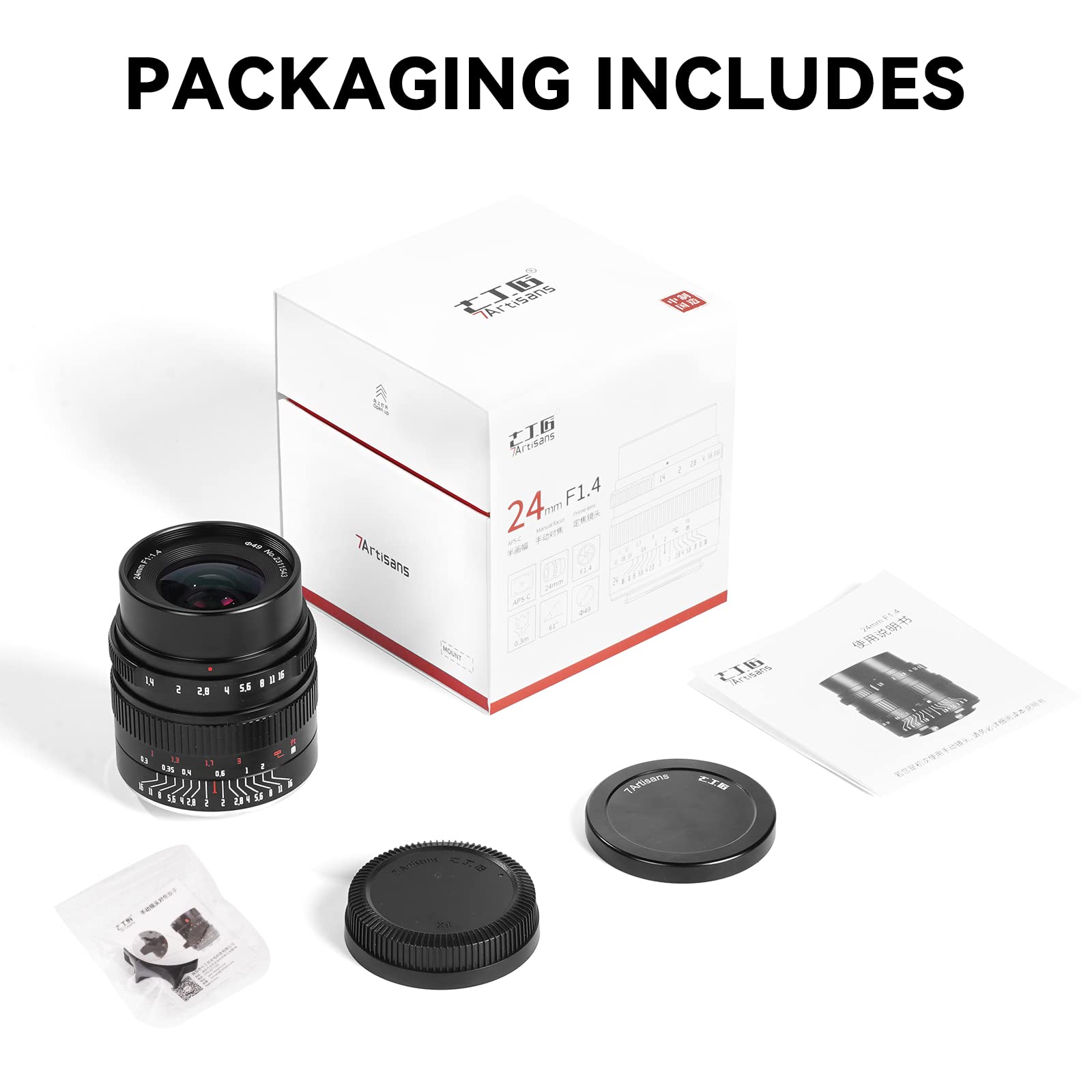 Lente Primaria APS-C 24mm F1.4 7artisans Gran Apertura Compatible Fujifilm X