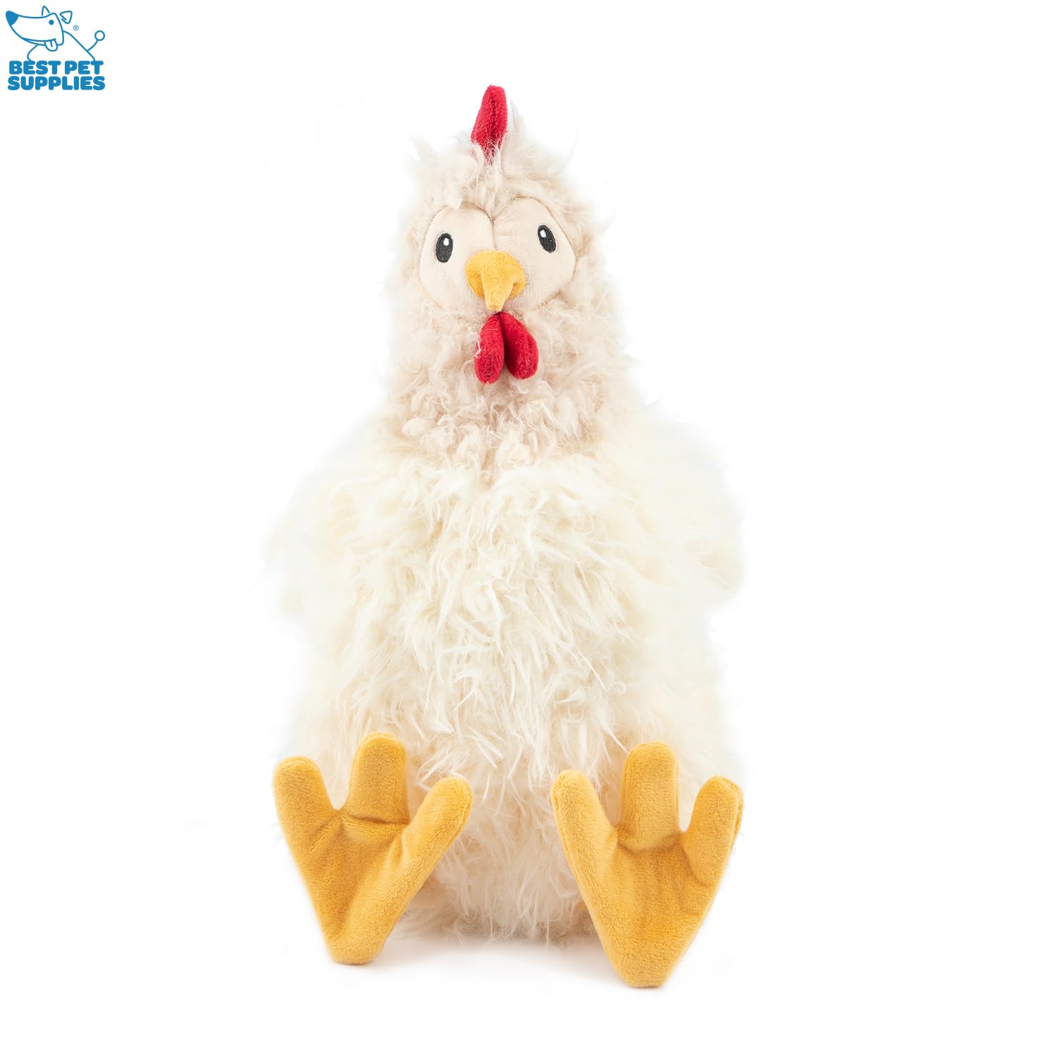 Best Pet Supplies - Juguetes de Peluche para Perros de Pollo Arrugado para Juegos interactivos, Cachorros y Adultos Mayores, Forma de Juguete de Pollo Colorido, Lindo y mimoso, Pollo Arrugado (Beige)