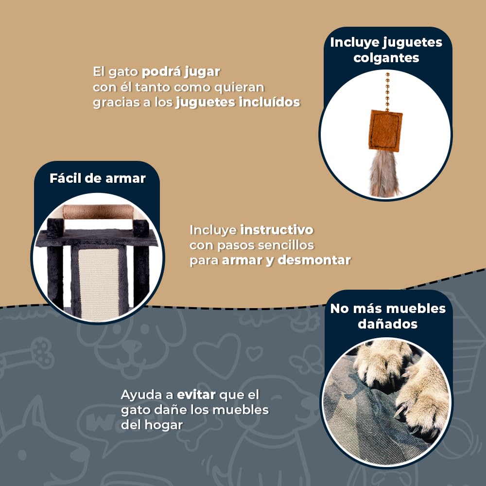 Fancy Pets Mueble/Rascador para Gato Tripoli de 143 Centímetros de Altura