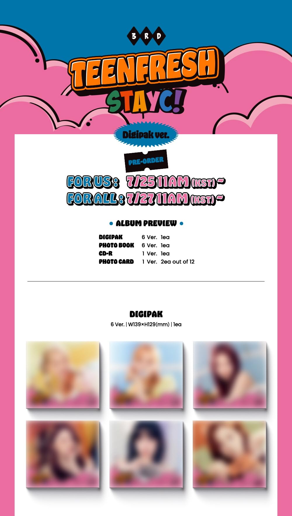 STAYC - 3er mini álbum TEENFRESH [Digipak Ver.] (YOON ver.)