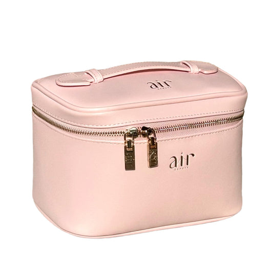 Air Beauty - Bolsa de maquillaje de piel rosa, estuche de viaje para cosméticos con cierre de cierre
