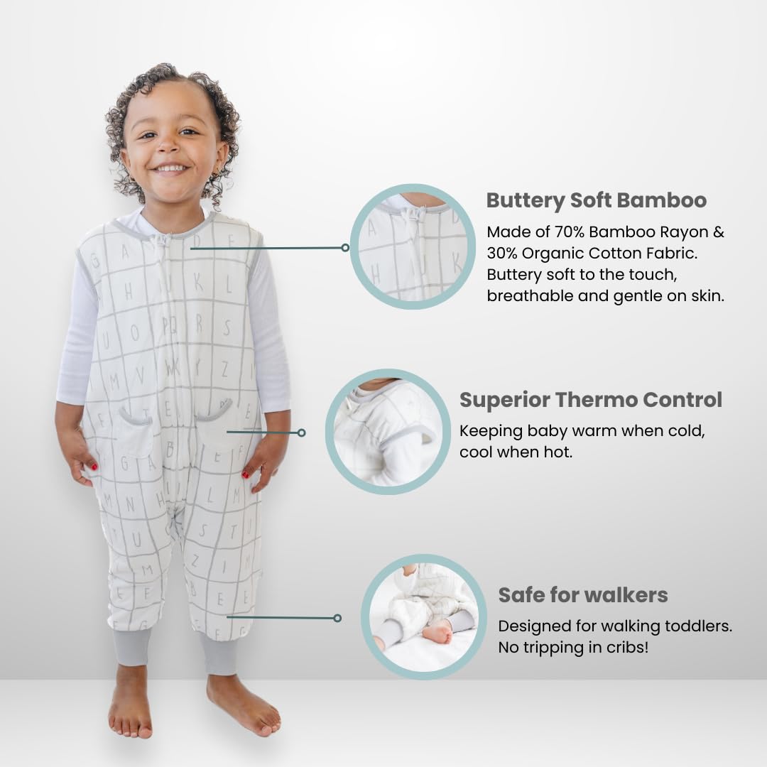 Tealbee Dreamsuit Walker Saco de dormir para niños pequeños con pies y piernas, 3T-4T