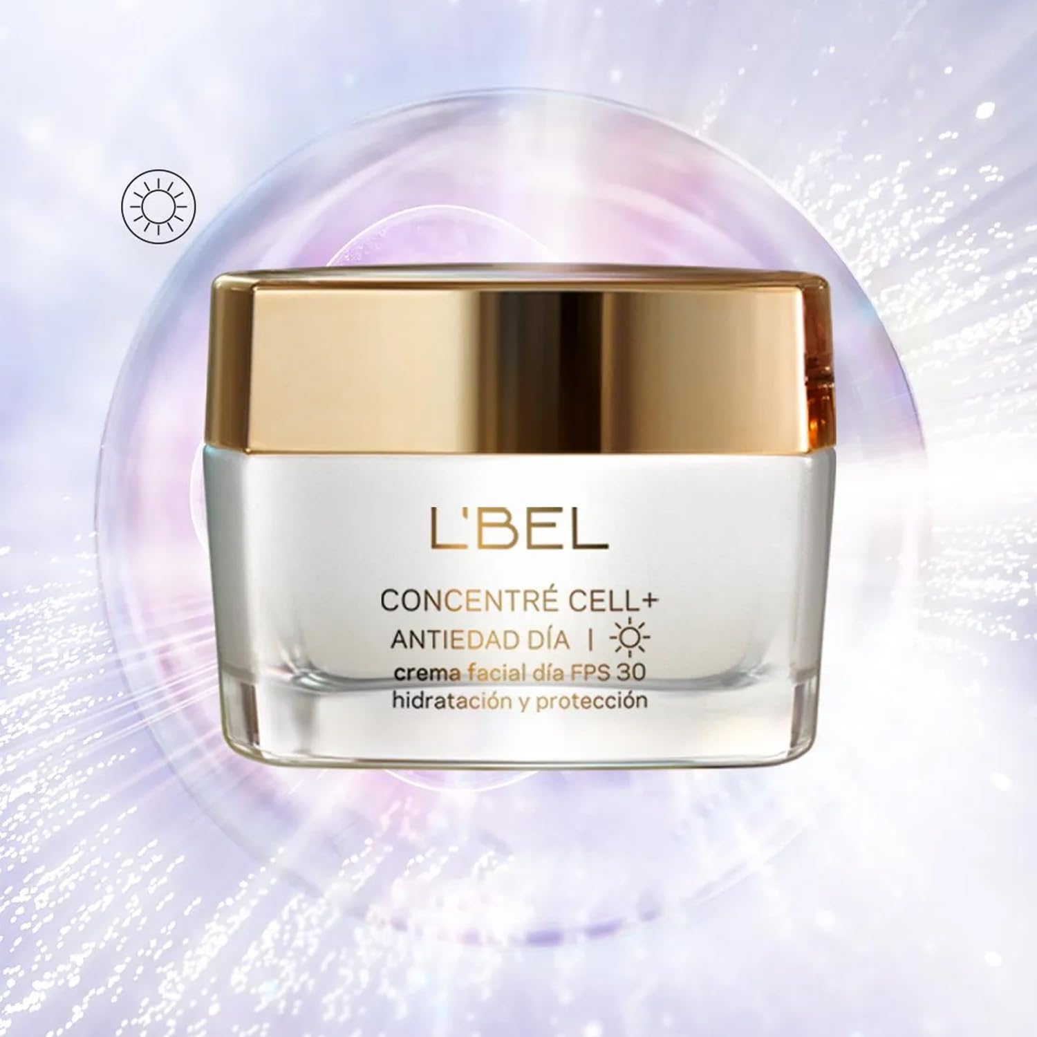 L'BEL - Concentré Cell + Día Crema para Rostro 50 g, Crema Facial Antiedad, Hidrata y Protege la Piel, Protección FPS 30, Reduce Líneas de Expresión y Arrugas, Tecnología de Acción Celular