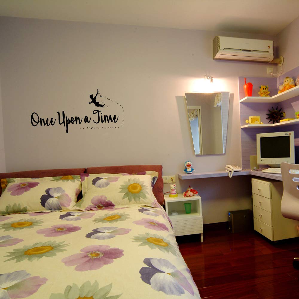 Once Upon a Time - Calcomanías de pared para habitación de niños, letras de vinilo para decoración de habitación de niños, lema gráfico