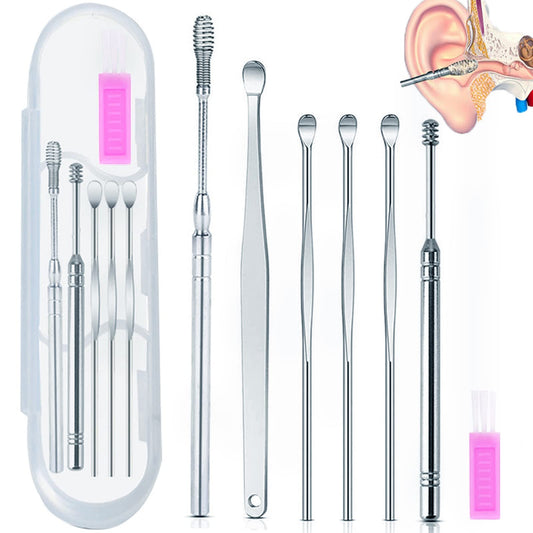 Kit de eliminación de cera del oído,limpiador de oídos,juego de cucharas para orejas,Hermosas y compactas, fáciles de limpiar, herramientas para el cuidado de los oídos fáciles de usar.