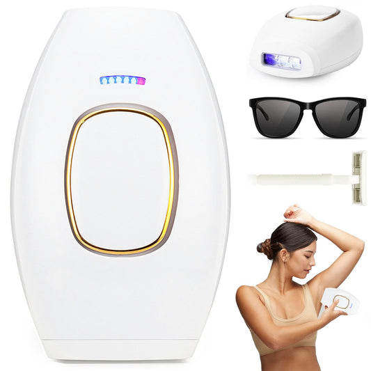 IPL Depiladora de Luz Pulsada - Mini Sistema de Depilación, Flashes Depilación Láser para Mujeres, Depiladora Portátil sin Dolor para Cuerpo, Axilas, Piernas, Línea de Bikini (Blanco)