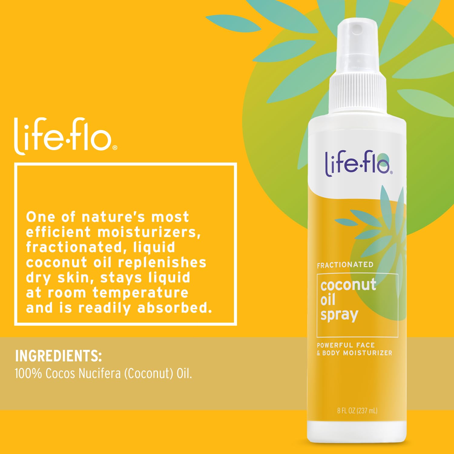Life-Flo Coconut Oil Spray, 8 Fluid Ounce