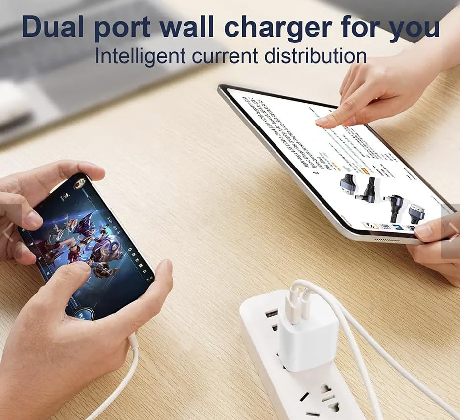 Cargador Rápido 30W USB-C Dual Veetone Blanco