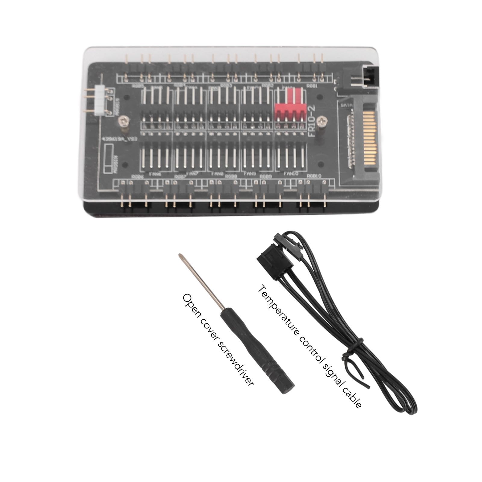 Hub de Ventilador ARGB PWM de 10 Vías, Hub de Ventilador con Caja 2 en 1 PWM ARGB con Fuente de Alimentación, Diseño Magnético, para Ventiladores RGB de 4 Pines