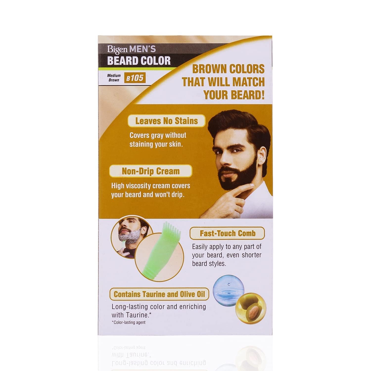 Bigen Tinte en Crema Para Barba y Bigote Men'S Beard Color Castano Medio, 102 grams, 40 gram