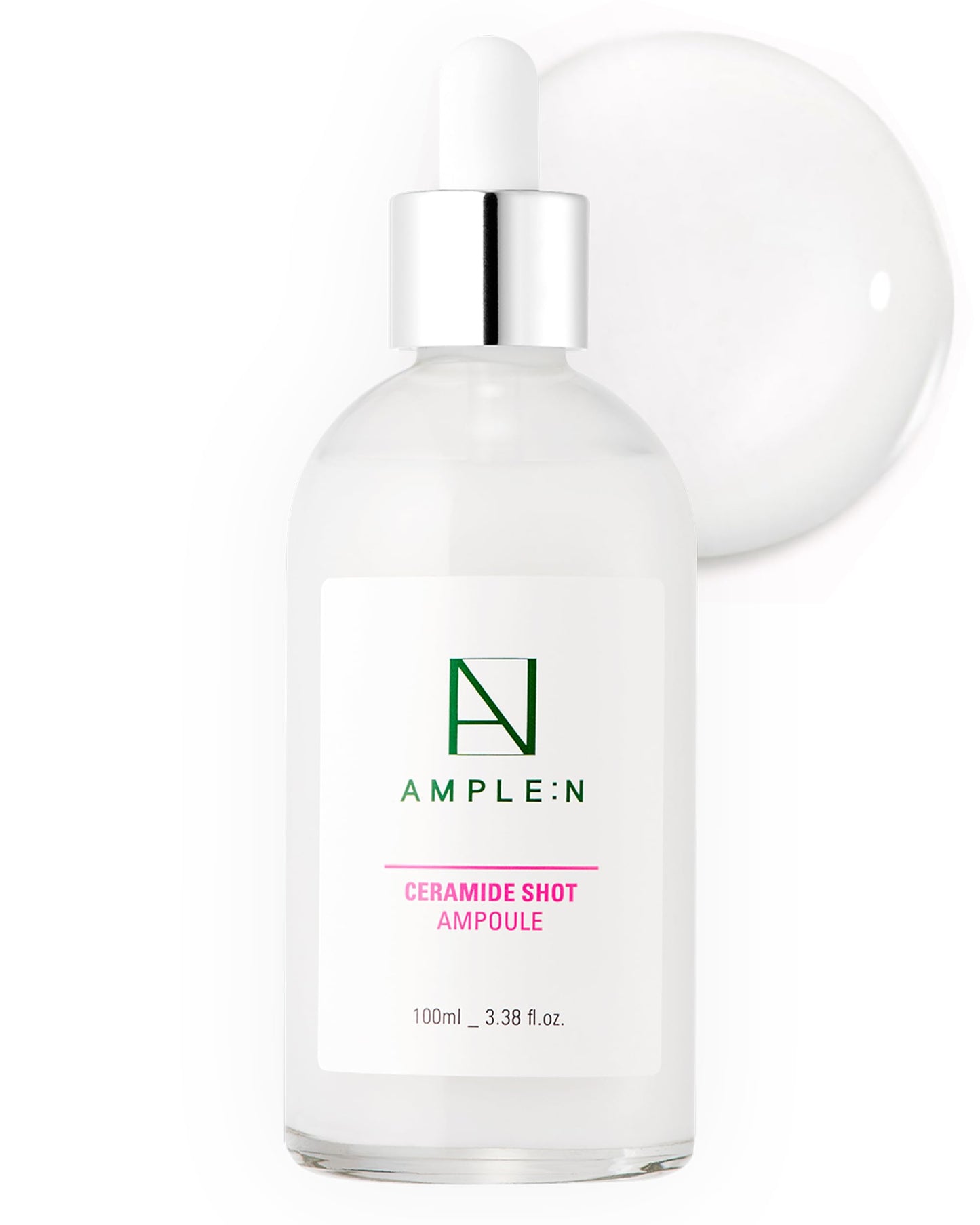 CORÉANA Nintendo [AMPLE:N] Ceramide Shot Ampoule 3.38 fl. oz. (100ml) - Dermatologist Tested Moisturising Ampoule with Ceramide, Strengthen Skin Barrier, Makes Skin Moist and Healthy for Sensitive & Rough Skin