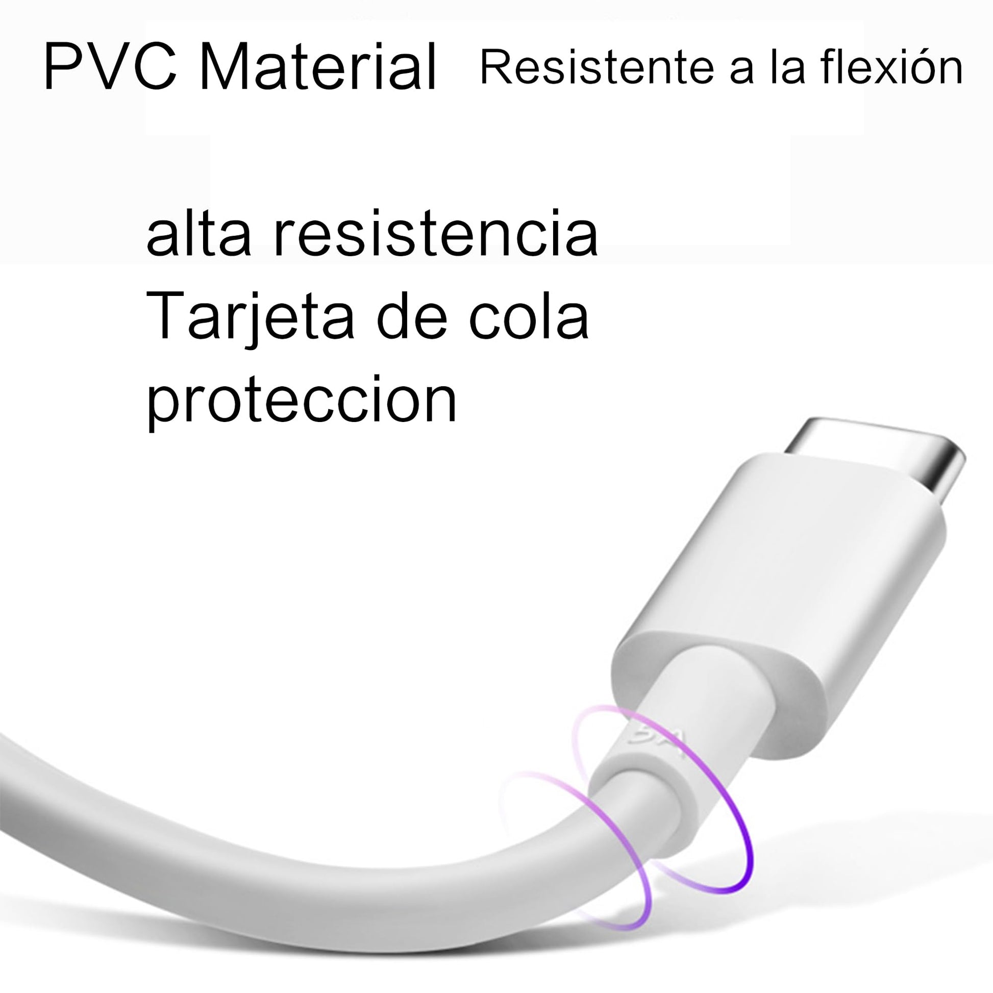 Cable USB C a USB A 3.0 MORNWELL Blanco Carga Rápida 1M para Huawei y Otros Dispositivos