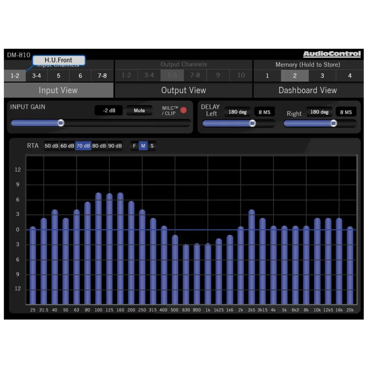 AudioControl Procesador de señal Digital de Matriz de 8 por 10 Canales DM-810