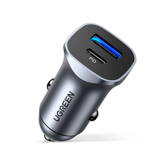 UGREEN Cargador Auto 24W, USB C Adaptador de Coche PD 20W y QC 18W, Quick Charge 3.0 con Enchufe Plegable, Compatible con iPhone 16/15/14/13/12, iPad, Galaxy S25/S24/S23/S22/Note 20, Pixel 9/8/7, LG