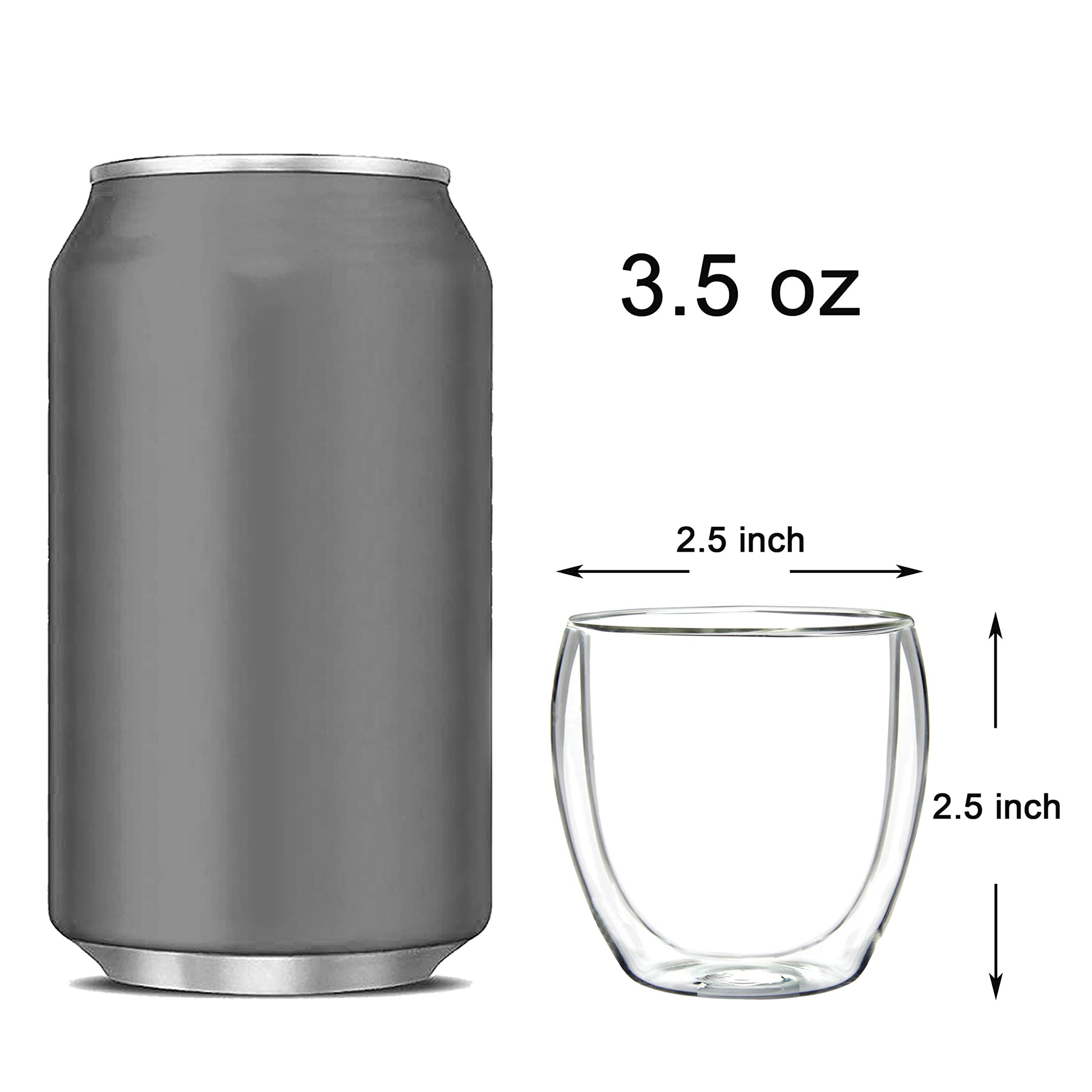Tazas de Espresso Youngever Transparente Vasos de Café Doble de Vidrio 100ML