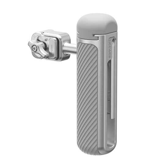 Empuñadura Lateral NEEWER Plateado Gris con Anti Off Zapata y Rotación 360° para iPhone 16 Pro y 16 Pro MAX