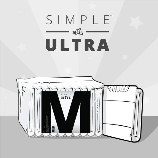 Pañales ABUniverse Blanco Simple Ultra Grandes Paquete de 10