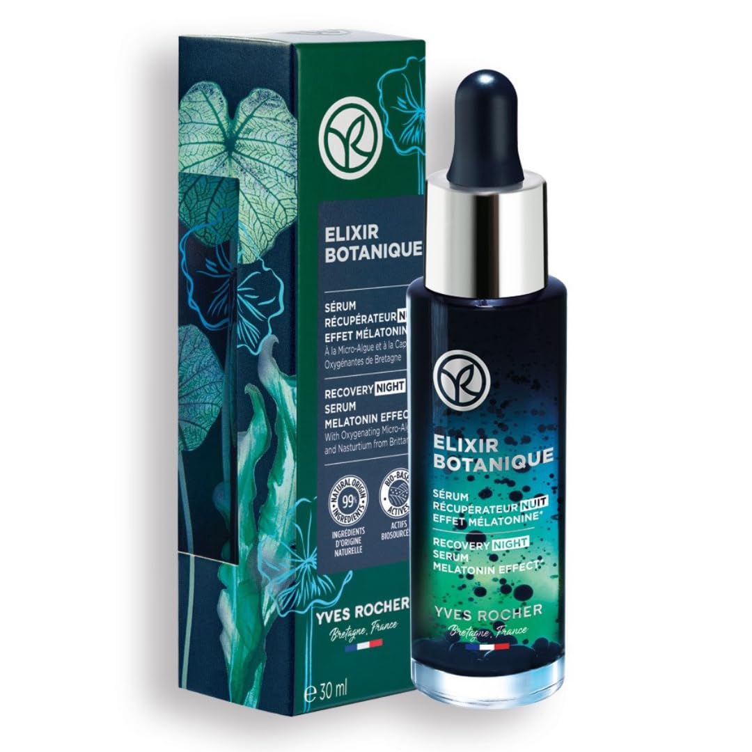 Yves Rocher Set ANTI ARRUGAS Elixir Botanique Rutina Nocturna Detox: Crema Facial de Noche (50 ml) + Sérum Recuperador de Noche (30 ml)