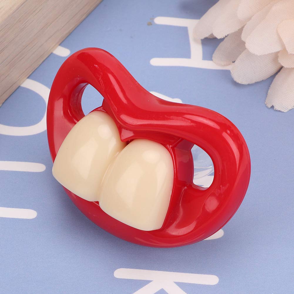 Alomejor Chupete de Bebé, Chupete Divertido Lindo Chupete Chupete Anti de Silicona Chupete de una Pieza para Bebés(4 Dos Dientes)