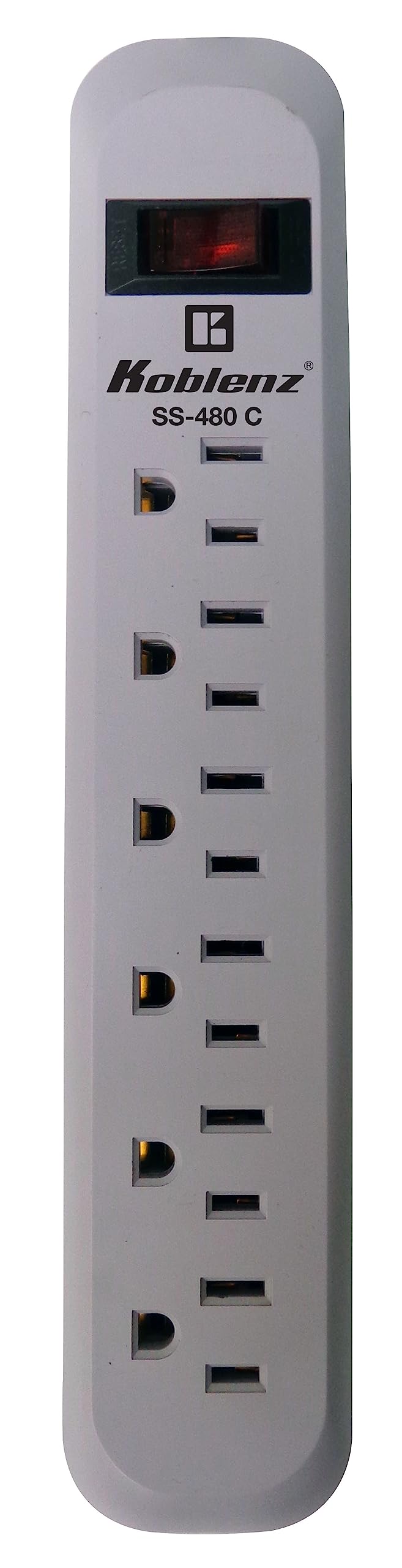 Koblenz Supresor de Picos, Multicontacto, 6 Contactos Caseros, 480 Joules de Protección, Oficina y Hogar, Carga y Protege Computadoras, Celulares, Bocinas, Cable de 45 cm (SS-480 C)