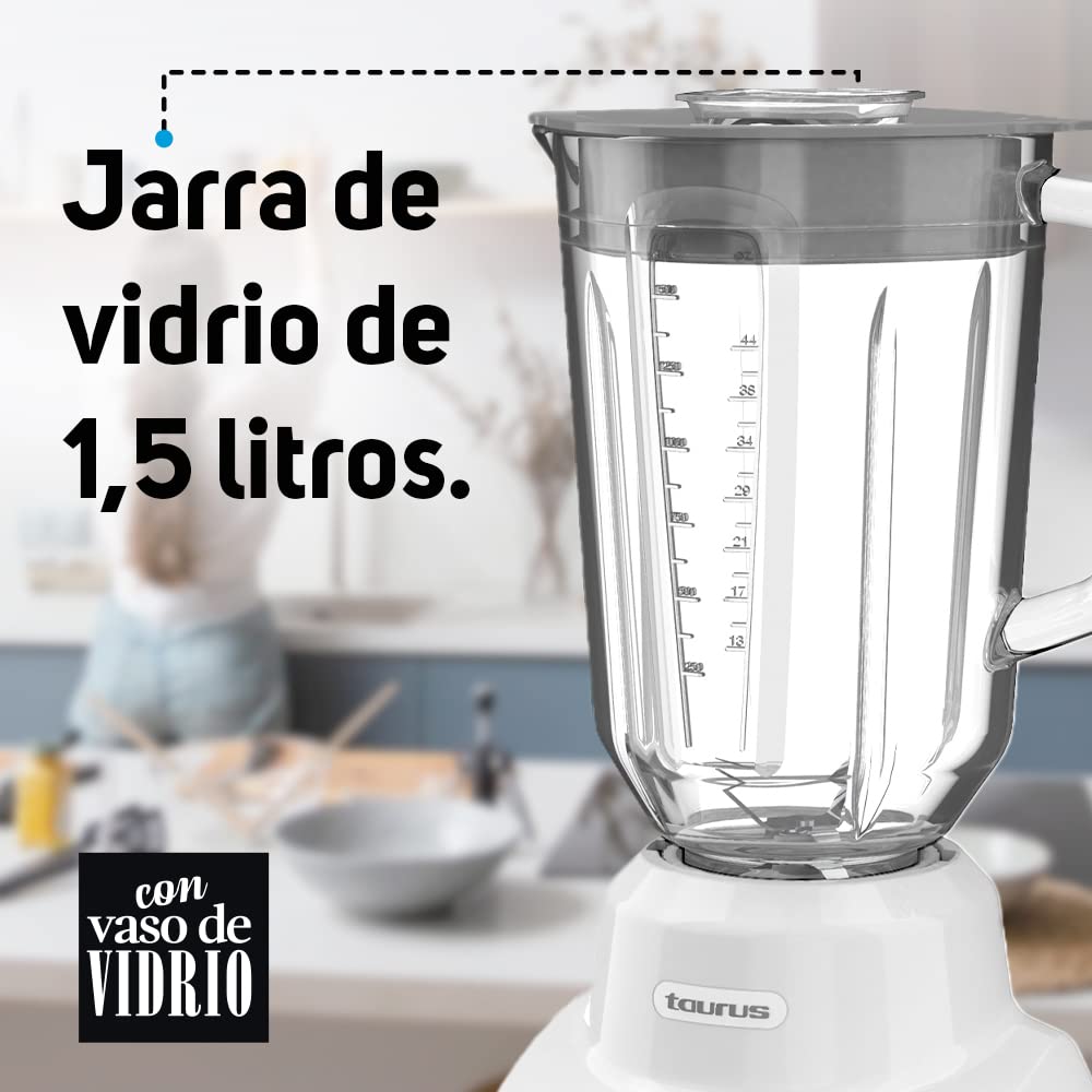 Licuadora Taurus Gaudi Vidrio Diamante 1.5 L Easy Fit 500 Watts 7 Velocidades