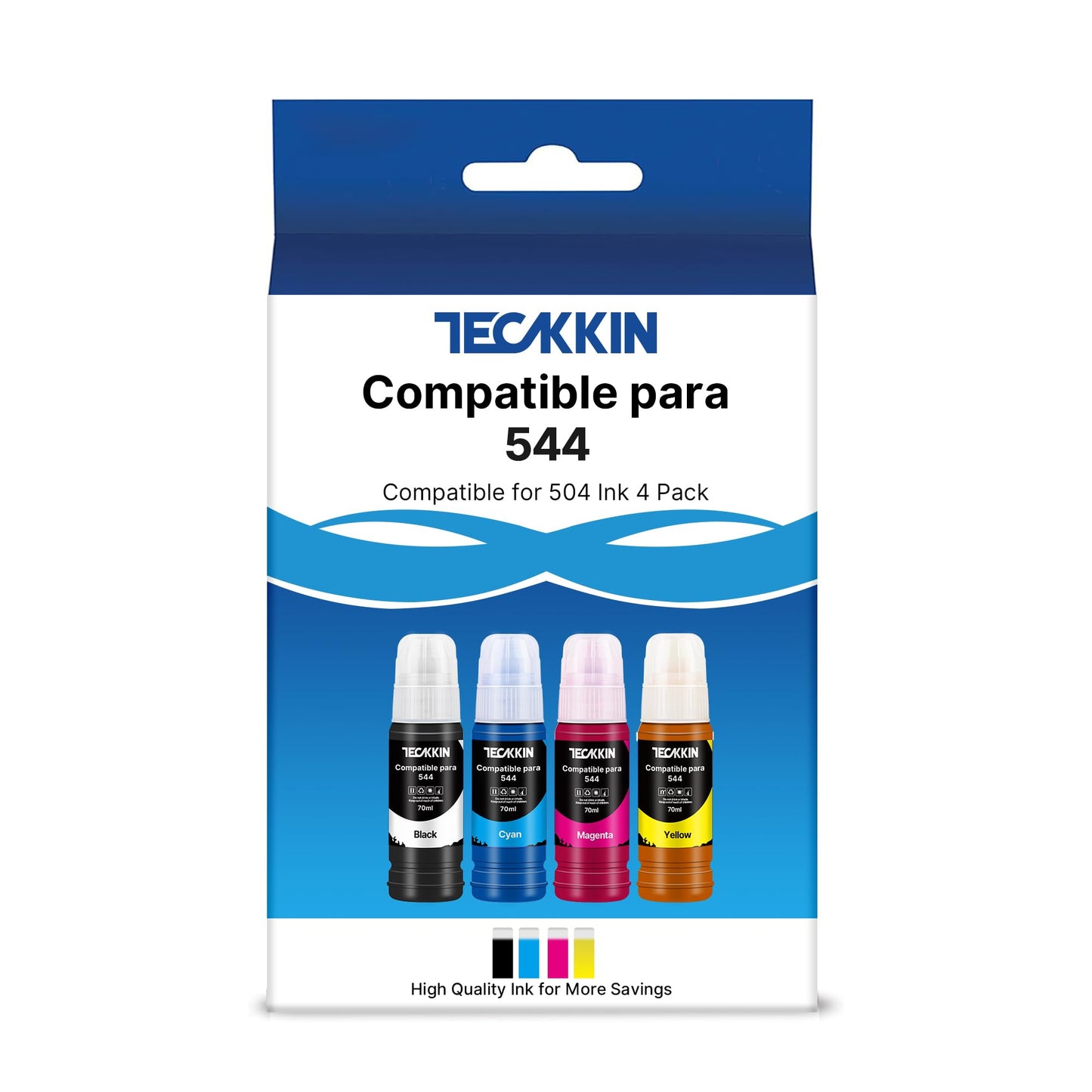 Botella de Tinta TECKKIN Reemplazo para Epson Negro Compatible con Impresoras Ecotank