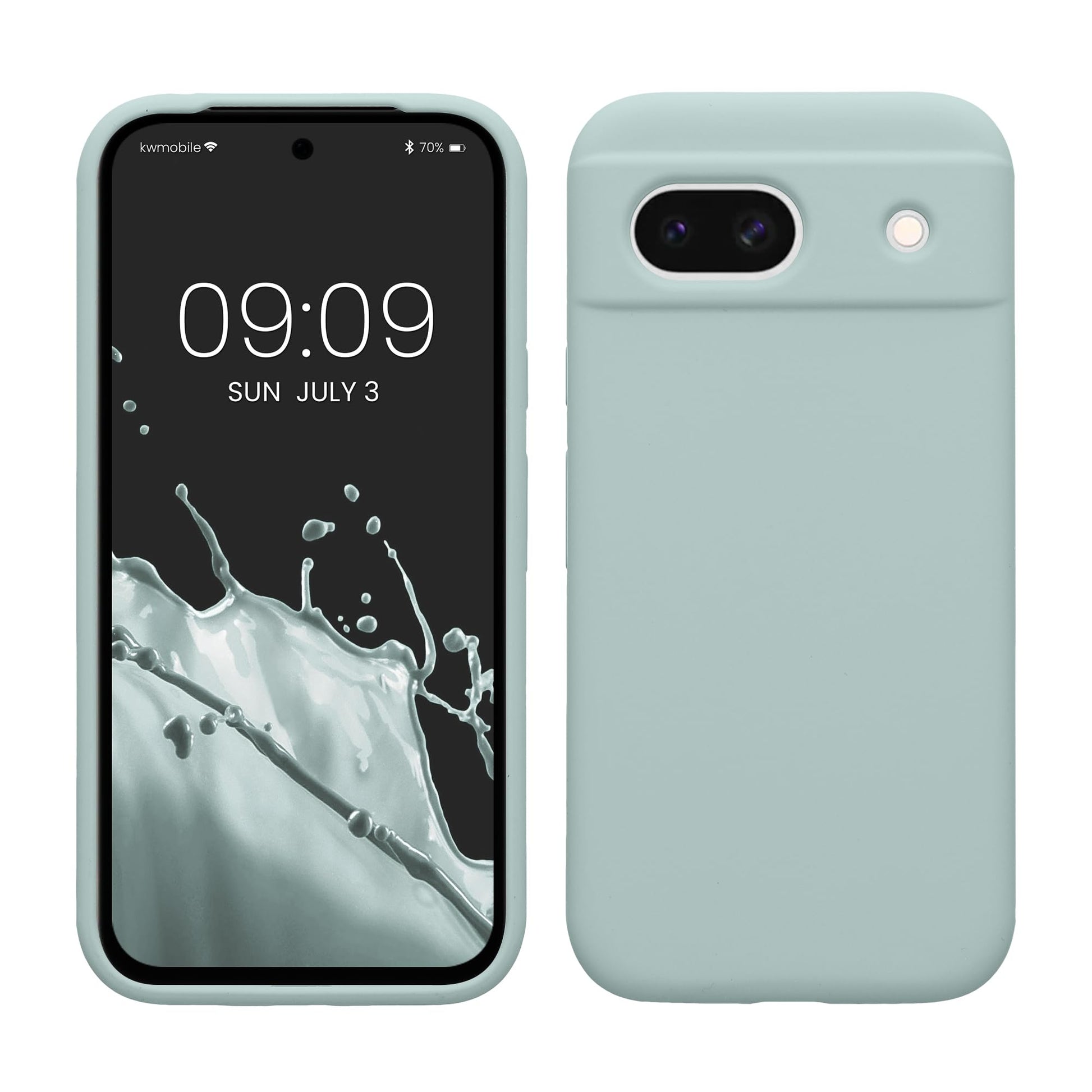 kwmobile Carcasa Compatible con Google Pixel 8a Funda - Case TPU y Silicona antigolpes - Apto Carga inalámbrica - Menta Cool