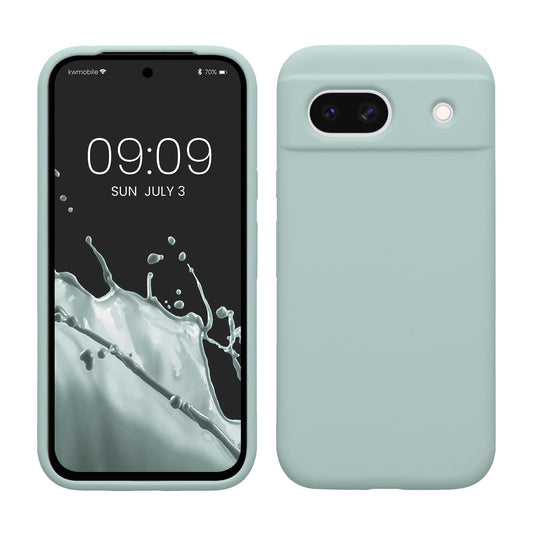 kwmobile Carcasa Compatible con Google Pixel 8a Funda - Case TPU y Silicona antigolpes - Apto Carga inalámbrica - Menta Cool