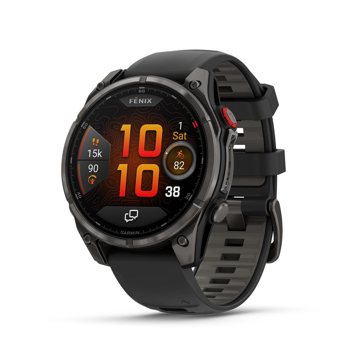 Reloj Inteligente GPS Multideporte Garmin fēnix 8 Pro Gris Carbono con Zafiro y Banda de Silicona Negra