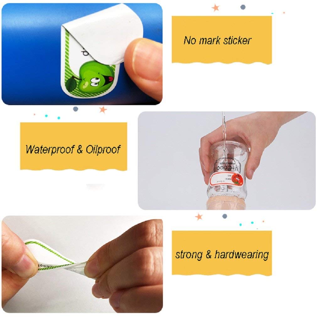 400 etiquetas de botella impermeables para el nombre y la fecha de la guardería o la cocina, autolaminadas y removibles para botellas de agua, tarro, sippy, taza y bolsas de almacenamiento de leche materna