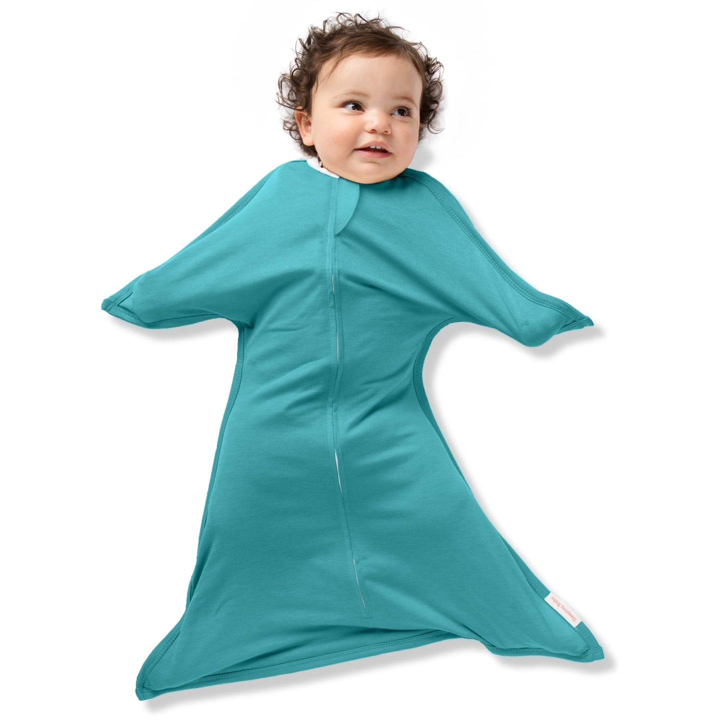 SleepingBaby Zipadee-Zip Transition Swaddle - Manta para bebé con cremallera para envolver con comodidad - Manta portátil espaciosa para cambios de pañal fáciles - Azul teja clásico, X-Pequeño (3-6