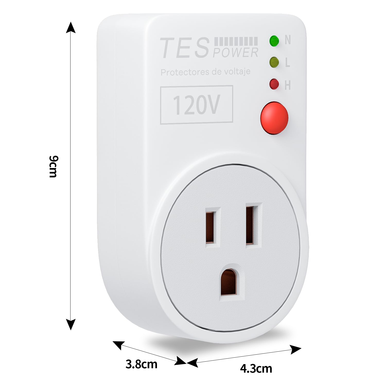 FlyDog 2Pzs Protector de Sobretensión TESPOWER de 120V, con Indicadores LED, Protección contra Voltaje Alto/Bajo, para Hogar y Oficina