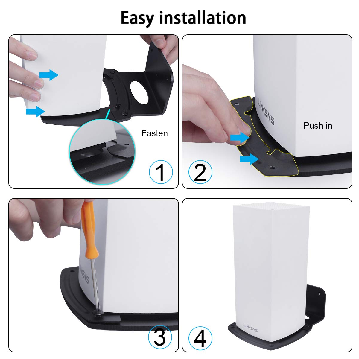 Soporte de Pared Linksys Velop Blanco para Enrutador WiFi 6 de Malla con Fácil Instalación y Ahorro de Espacio