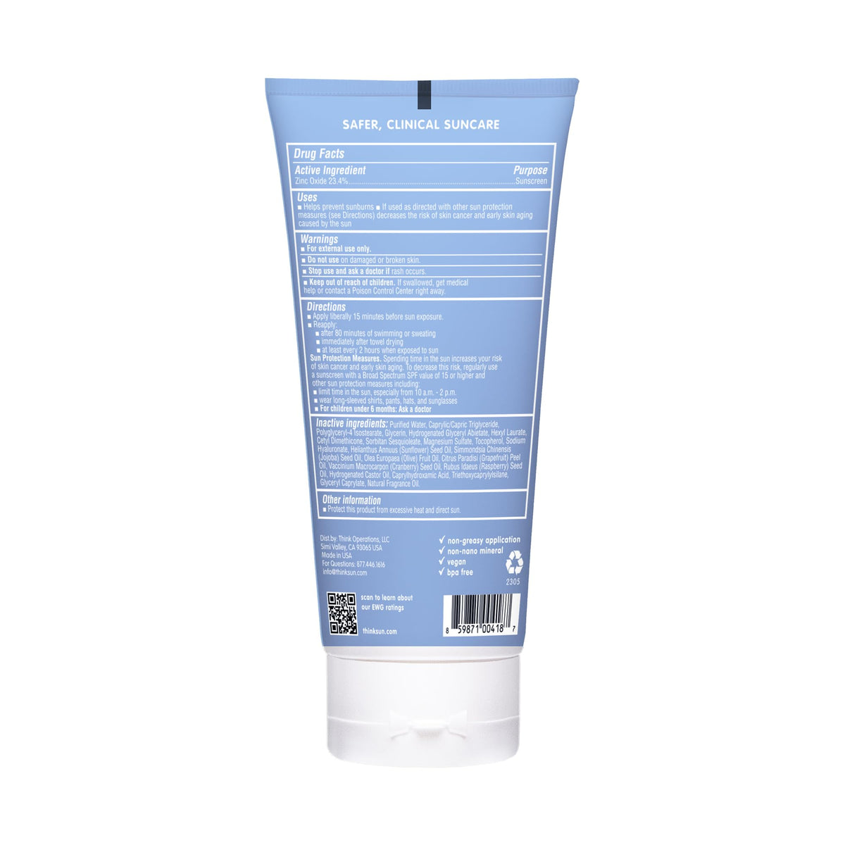 Thinksport Sunscreen SPF 50+, 6 Ounce