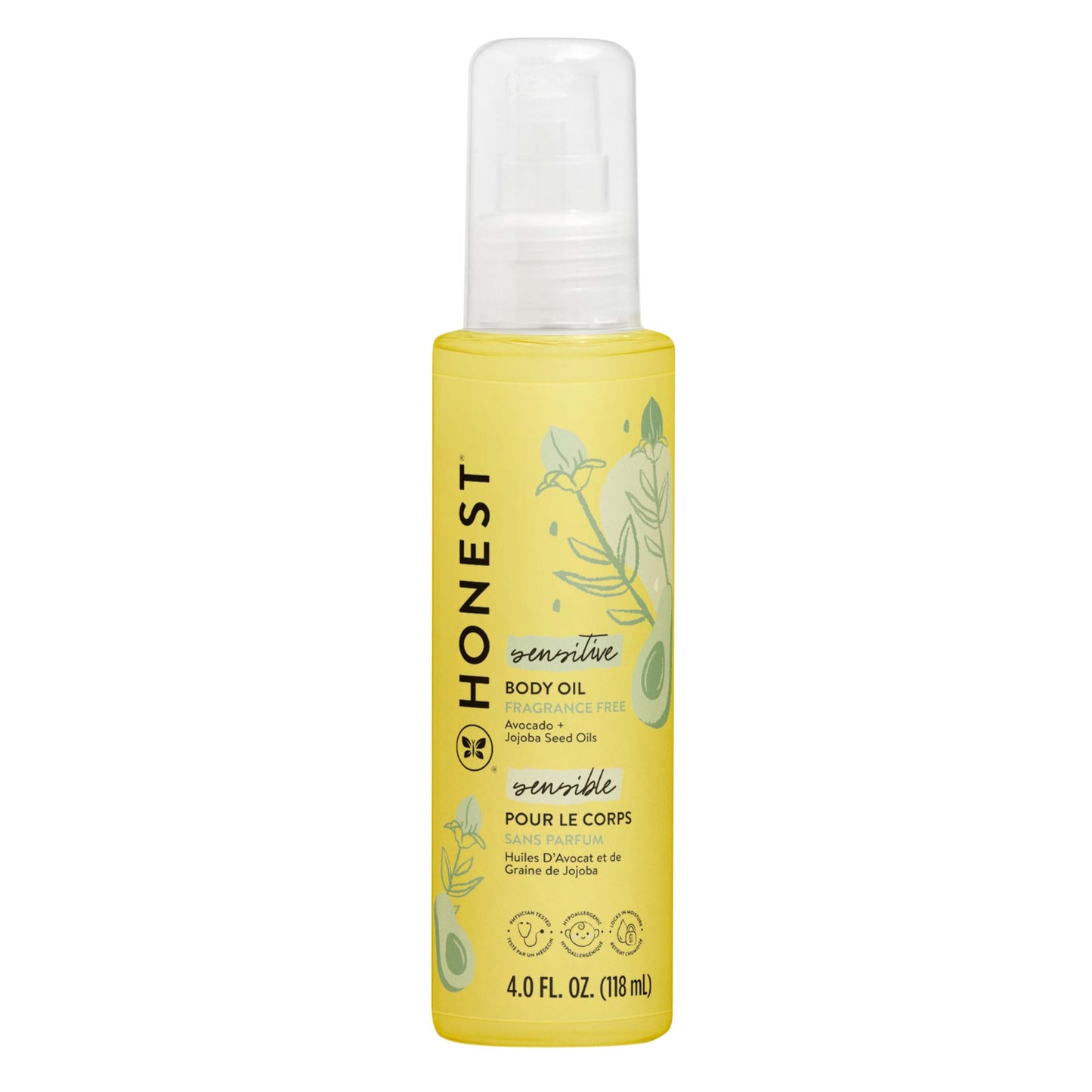Honest Organic Body Oil, 4 Ounce