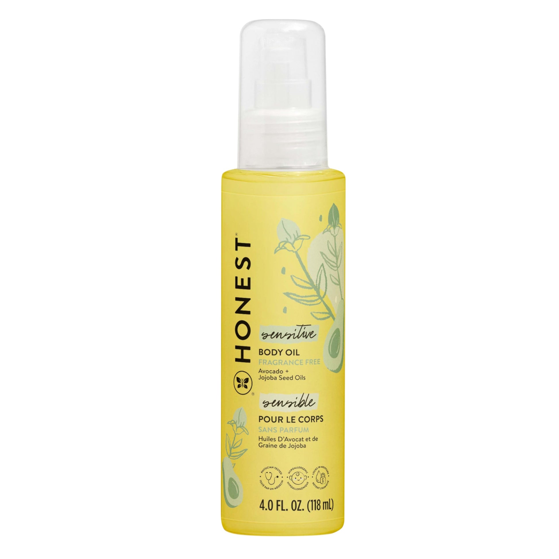 Honest Organic Body Oil, 4 Ounce