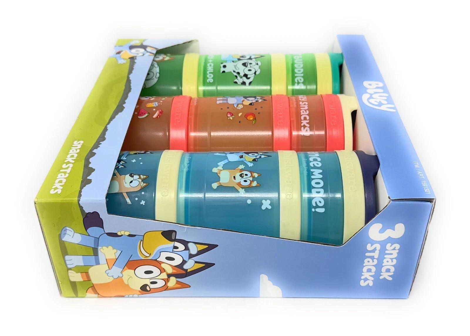 Whiskware Recipientes portátiles apilables para aperitivos para niños, set de 3 recipientes apilables Mickey y amigos, ideal para la escuela o el viaje, normal, rojo, 1591321