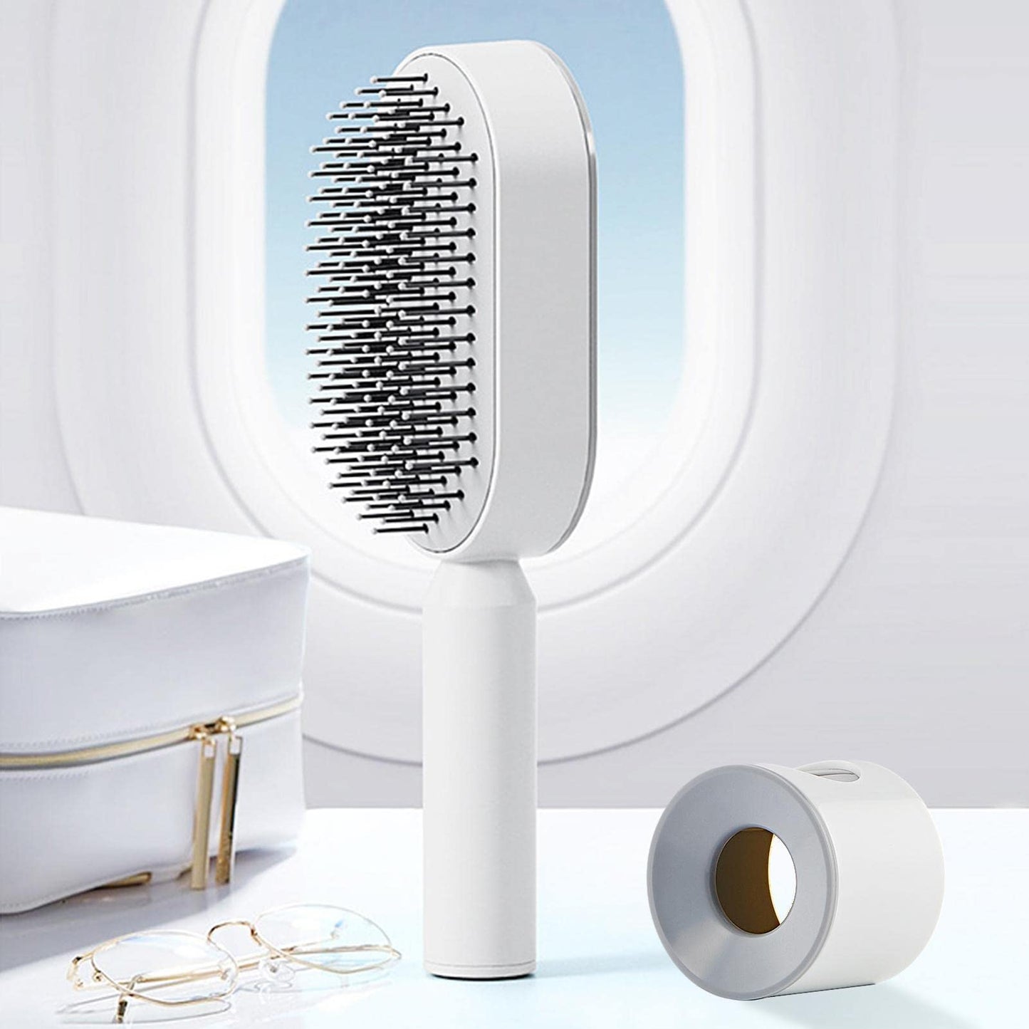 Germplasm Cepillo Desenredante para Cabello Largo de Mujer, con Bolas Desenredantes y Cojín de Aire Flexible, Blanco