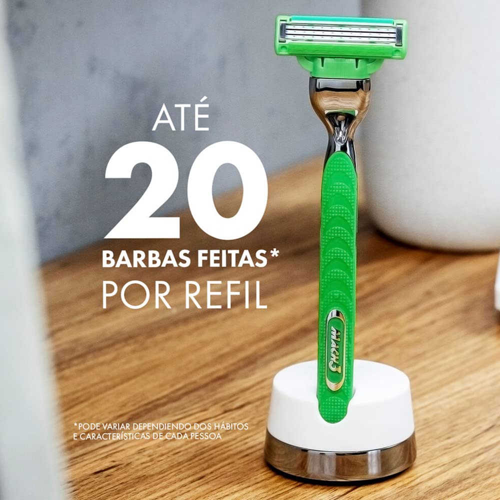 GILLETTE Mach3 Sensitive, Cartucho de Rastrillo para Afeitar, 2 Repuestos con Aloe & 3 Hojas para Rasurar, Rastrillo para Hombre con Piel Sensible