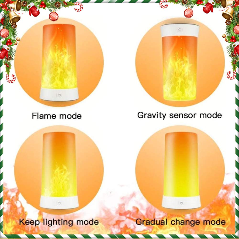 Luces LED de llama con temporizador remoto, PDGROW Lámpara de llama 4 modos USB recargable luces de fuego para interiores y exteriores, lámpara decorativa colgante para chimenea, luz romántica para