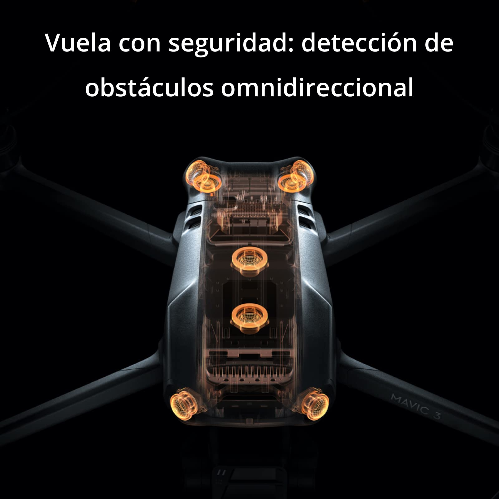 DJI Mavic 3 - Dron GPS con cámara Hasselblad CMOS 4/3, vídeo 5.1K, detección obstáculos omnidireccional, 46 min de vuelo, cuadricóptero RC con regreso auto. transm. máx. de vídeo de 15 km, Gris