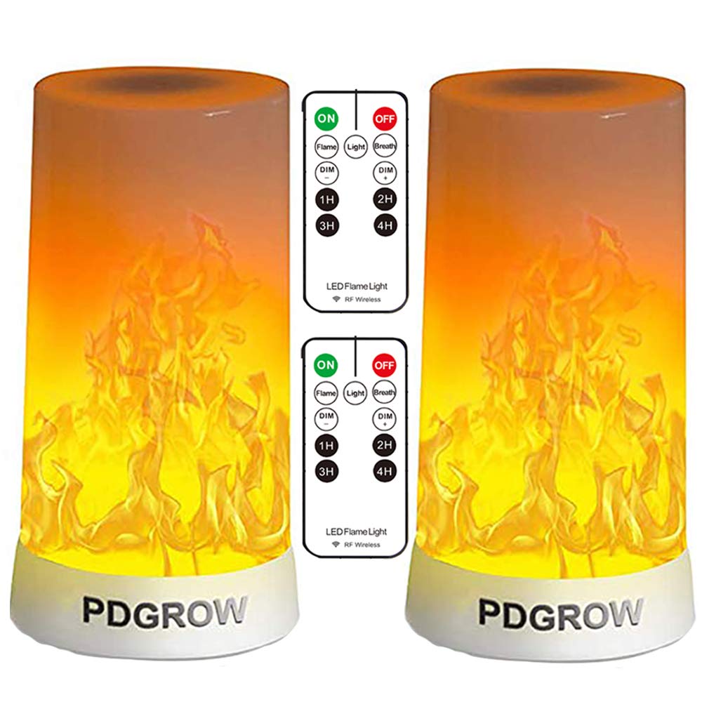 Lámpara LED PDGROW Efecto Llama Ajustable con Temporizador Inalámbrico para Interiores y Exteriores
