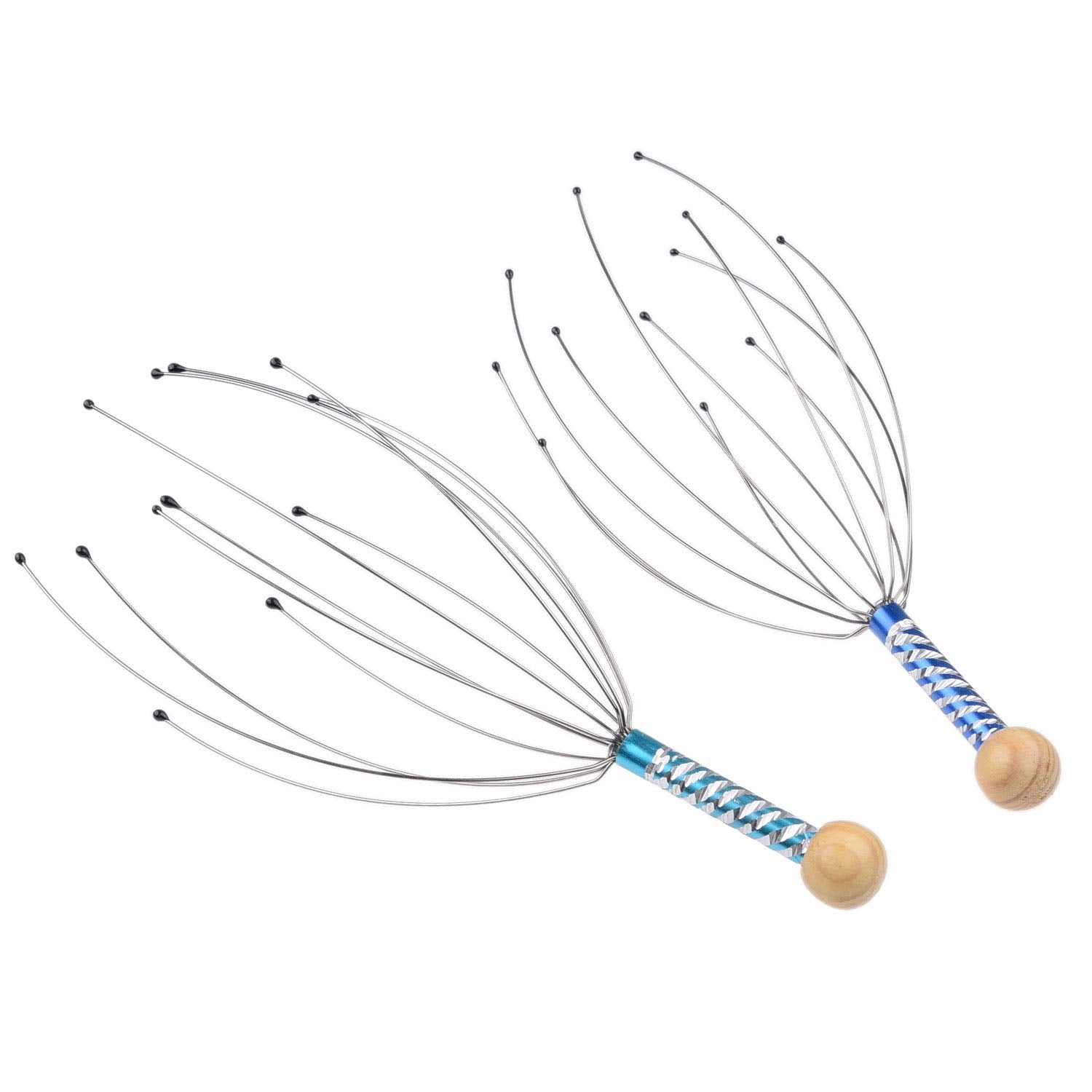 Kit de masaje para cuero cabelludo, 2 rascadores de cuero cabelludo, 1 masajeador de garra de bola de rodillo y 1 cepillo de masaje de champú, relaja y rejuvenece, estimula la circulación sanguínea, mantiene tu cuero cabelludo limpio y saludable